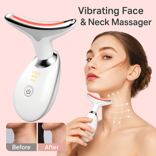 جهاز تدليك الوجه والرقبة بالاهتزاز للتجديد والاسترخاء | Vibrating Face and Neck Massager for Rejuvenation and Relaxation